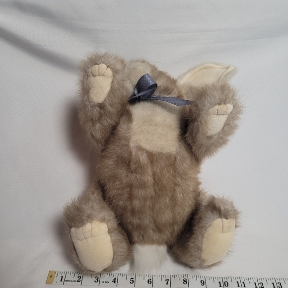 The Boyds Collection 12" Brown & Cream Fully Jointed Bunny Rabbit Blue Bow - Picture 2 of 11